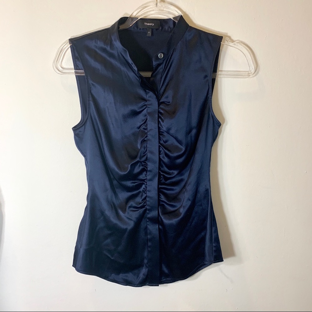 NWT THEORY RUCHED BLOUSE - Picture 5 of 8